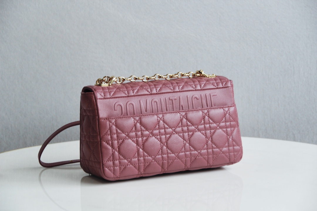 Medium Dior Caro Bag Cherry Pink Cannage Supple Calfskin